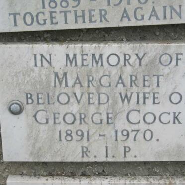 COCK Margaret 1891-1970