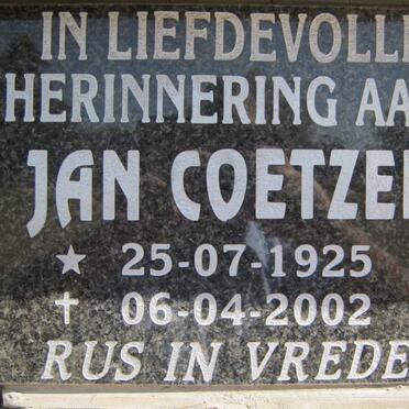 COETZEE Jan 1925-2002