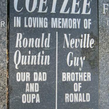 COETZEE Ronald Quintin 1921-2003 :: COETZEE Neville Guy 1922-2003