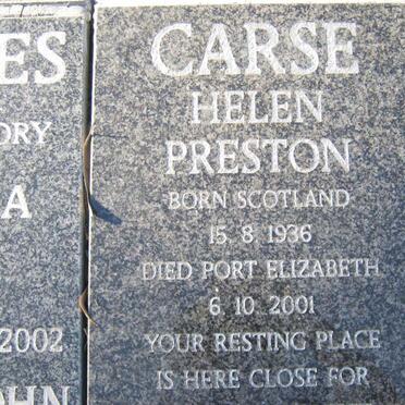 CARSE Helen Preston 1936-2001