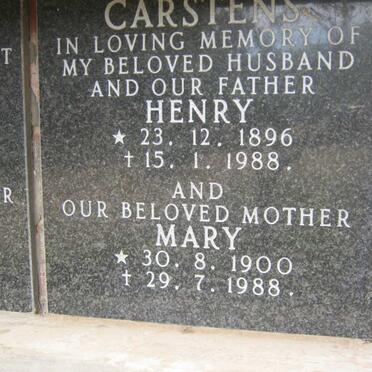 CARSTENS Henry 1896-1988 &amp; Mary 1900-1988