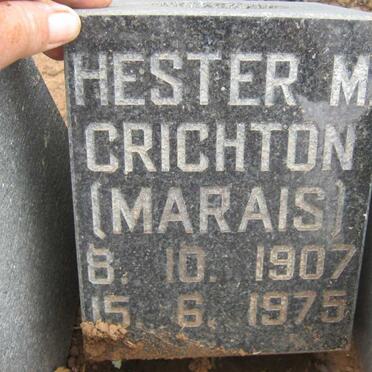 CRICHTON Hester M. nee MARAIS 1907-1975