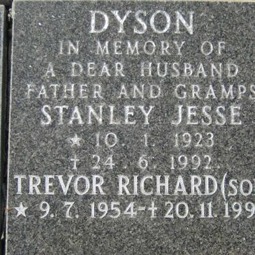 DYSON Stanley Jesse 1923-1992 :: DYSON Trevor Richard 1954-1995