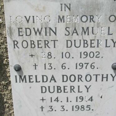 DUBERLY Edwin Samuel Robert 1902-1976 &amp; Imelda Dorothy 1914-1985
