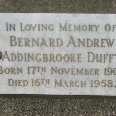 DUFFY Bernard Andrew Addingbrooke 1904-1958