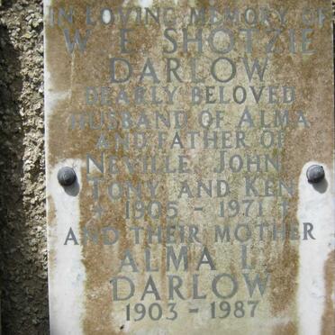 DARLOW W.E. Shotzie 1905-1971 &amp; Alma L. 1903-1987