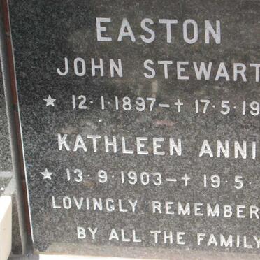 EASTON John Stewart 1897-1982 &amp; Kathleen Annie 1903-1981 