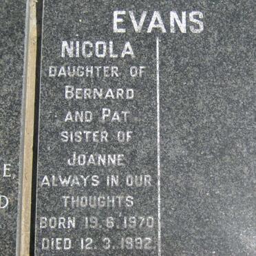 EVANS Nicola 1970-1992