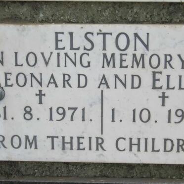 ELSTON Leonard -1971 &amp; Ellen -1962