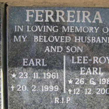 FERREIRA Earl 1961-1999 :: FERREIRA Lee-Roy Earl 1989-2007