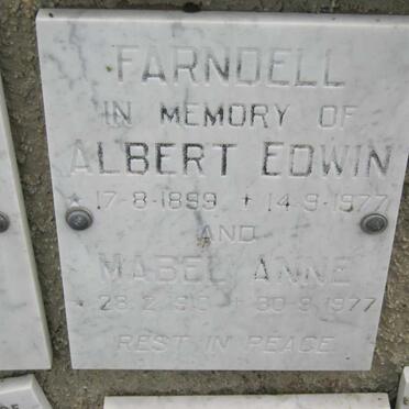 FARNDELL Albert Edwin 1899-1977 &amp; Mabel Anne 1910-1977 