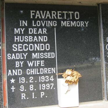 FAVARETTO Secondo 1934-1997