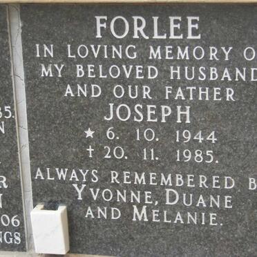 FORLEE Joseph 1944-1985
