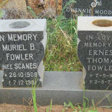 FOWLER Ernest Thomas 1892-1973 &amp; Muriel B. SCANES 1908-1981