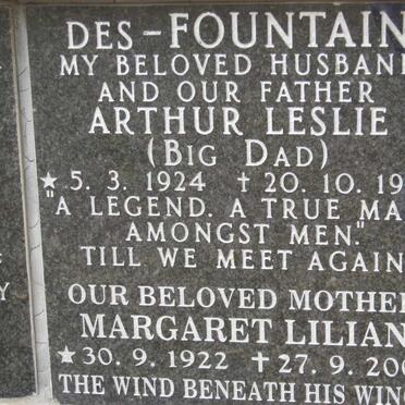 FOUNTAIN Arthur Leslie, Des 1924-1985 &amp; Margaret Lilian 1922-2006