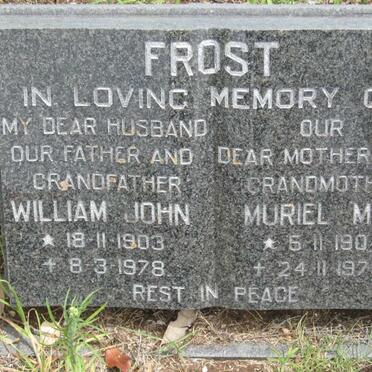 FROST William John 1903-1978 &amp; Muriel May 1904-1978