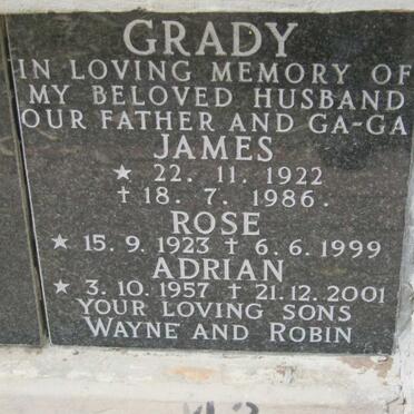GRADY James 1922-1986 &amp; Rose 1923-1999