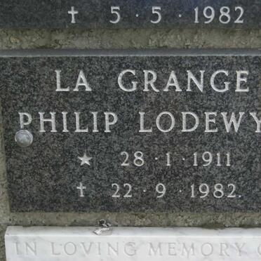 GRANGE Philip Lodewyk, la 1911-1982