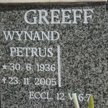 GREEFF Wynand Petrus 1936-2005