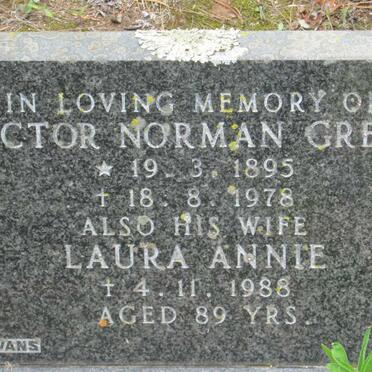 GREEN Victor Norman 1895-1978 &amp; Laura Annie -1988