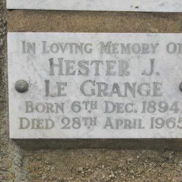 GRANGE Hester J., le 1894-1965