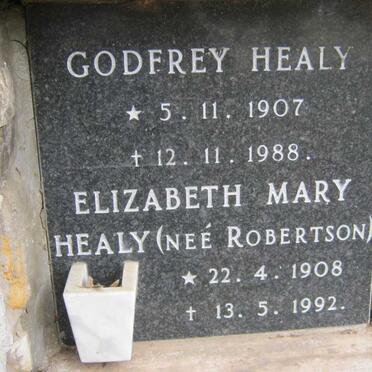 HEALY Godfrey 1907-1988 &amp; Elizabeth Mary ROBERTSON 1908-1992
