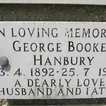 HANBURY George Booker 1892-1970