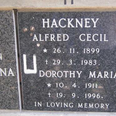 HACKNEY Alfred Cecil 1899-1983 &amp; Dorothy Maria 1911-1996