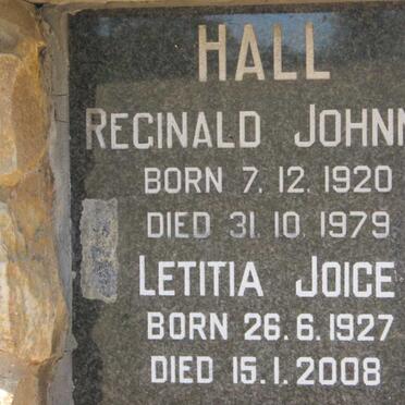 HALL Reginald Johnnie 1920-1979 &amp; Letitia Joice 1927-2008