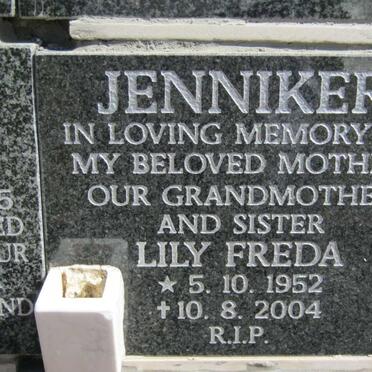 JENNIKER Lily Freda 1952-2004