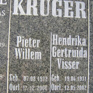KRUGER Pieter Willem 1922-2006 &amp; Hendrika Gertruida VISSER 1931-2002