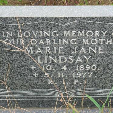 LINDSAY Marie Jane 1890-1977