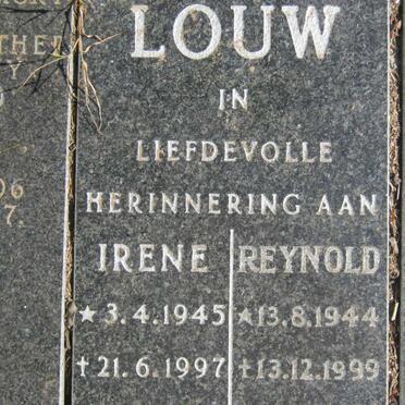 LOUW Reynold 1944-1999 &amp; Irene 1945-1997