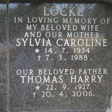 LOCKE Thomas Harry 1927-2006 &amp; Sylvia Caroline 1934-1988
