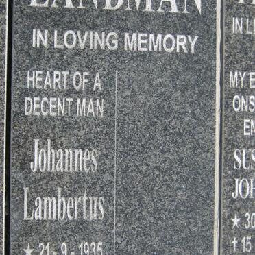 LANDMAN Johannes Lambertus 1935-2000
