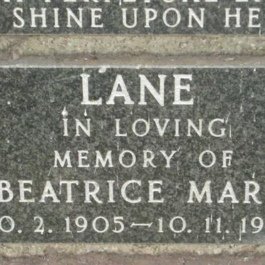 LANE Beatrice Mary 1905-1990