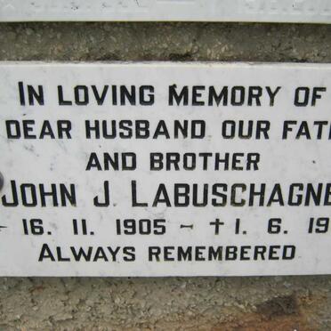 LABUSCHAGNE John J. 1905-1978