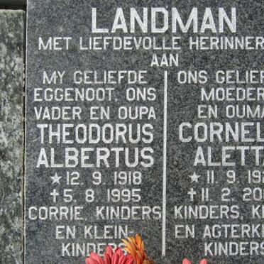 LANDMAN Theodorus Albertus 1918-1995 &amp; Cornelia Aletta 1926-2007
