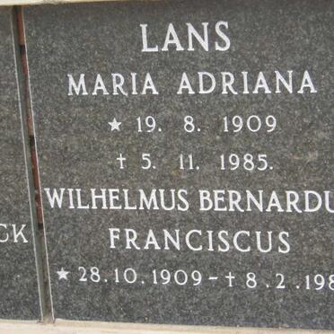 LANS Wilhelmus Bernardus Franciscus 1909-1989 &amp; Maria Adriana 1909-1985