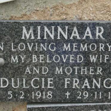 MINNAAR Dulcie Francis 1918-1979