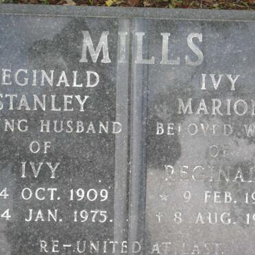 MILLS Reginald Stanley 1909-1975 &amp; Ivy Marion 1910-1985