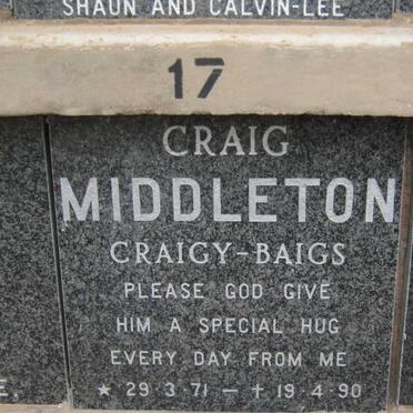 MIDDLETON Craig 1971-1990