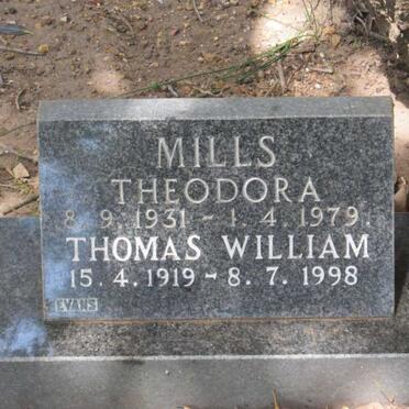 MILLS Thomas William 1919-1998 &amp; Theodora 1931-1979
