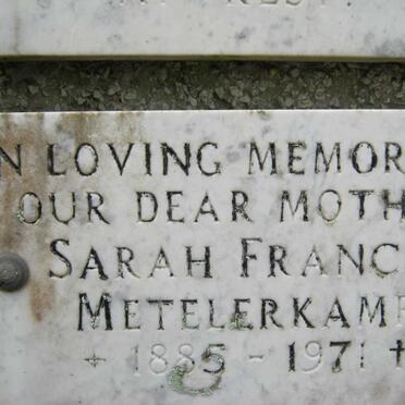 METELERKAMP Sarah Francis 1885-1971