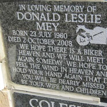 MEY Donald Leslie 1960-2008