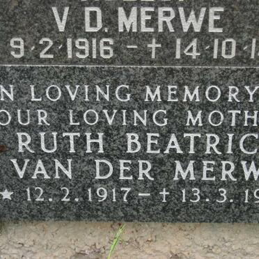 MERWE ?, v.d.  1916-1981 &amp; Ruth Beatrice 1917-1998