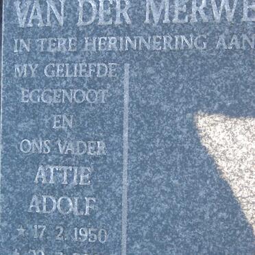 MERWE Attie Adolf, van der 1950-2002