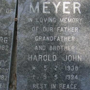 MEYER  Harold John 1938-1994