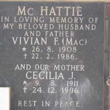 Mc HATTIE Vivian F. 1908-1986 &amp; Cecilia J. 1911-1996