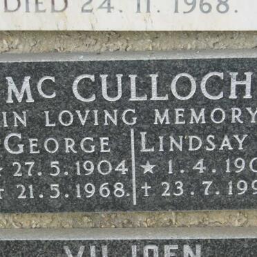 McCULLOCH George 1904-1968 &amp; Lindsay J. 1906-1993